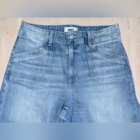 PAIGE “Anessa 31” Raw Hem Viva Light Blue Like New Size 29 - Picture 2 of 12